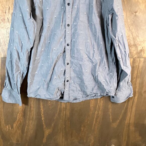 PrAna Mens Shirt Gray Slim Fit Casual Button Down Collared Long Sleeve Large - Picture 3 of 11